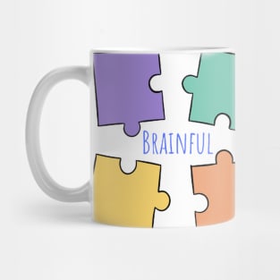Brainful Colorful Puzzle Pieces Mug